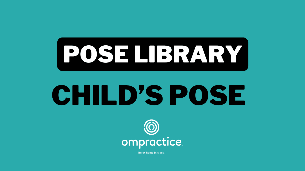 Ompractice pose library child's pose text card