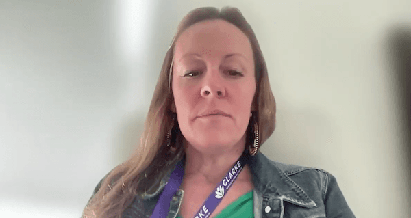 Ashley Guitron guiding a class seated