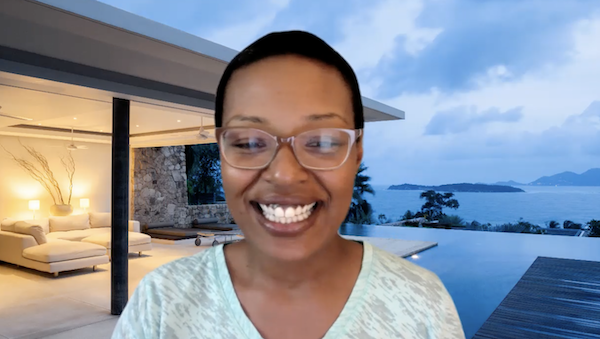 Ompractice teacher Jessica Haynes color headshot with bright shirt