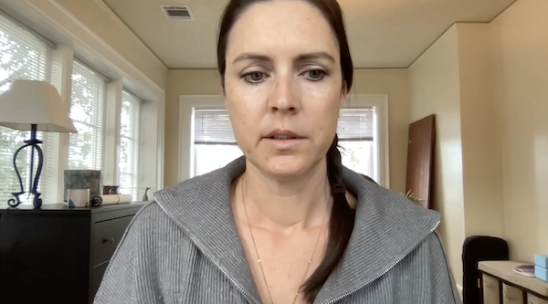 Ompractice teacher Katy Mills heashot with forest background