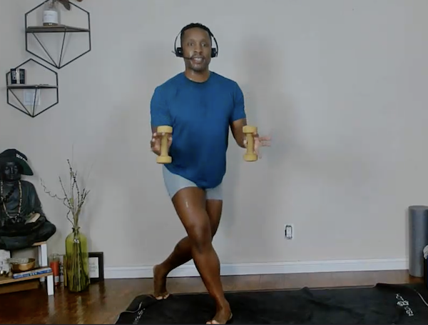 Ompractice teacher Cornelius Jones Jr. headshot with circle art background