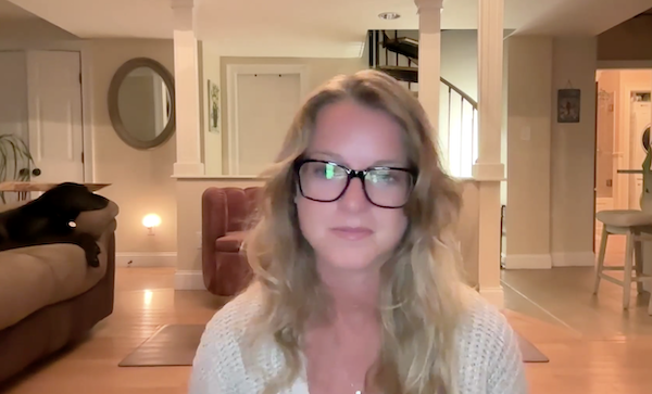 Ompractice teacher Dannika Ross seated