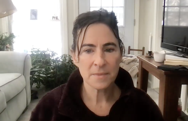 Ompractice Teacher Jane Cargill seated