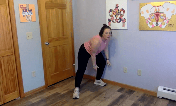 Ompractice Teacher Brittney Capiello Does a light squat