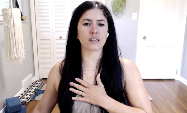 Ompractice teacher lisa rischitelli seated teaching